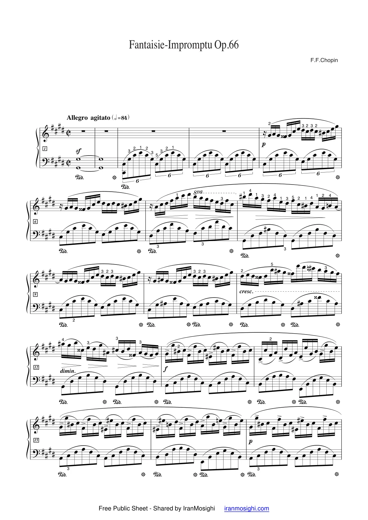 نت فانتزی اپوس ۶۶ شوپن | Fantaisie-Impromptu Op.66